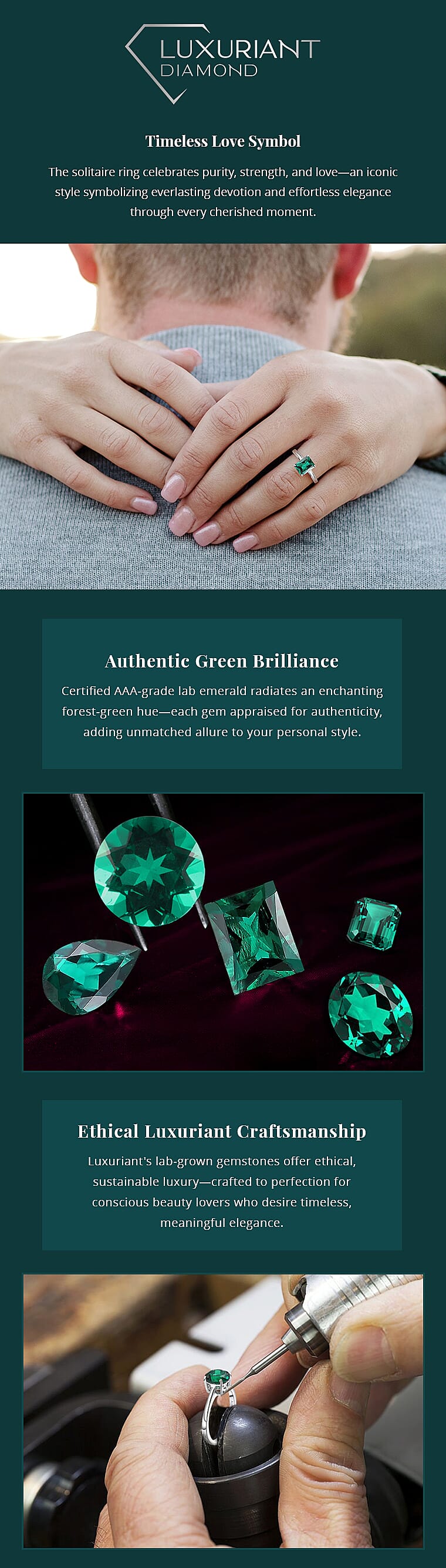 AAA Luxuriant Lab Grown Emerald 2.17 ctw Solitaire Ring Banner