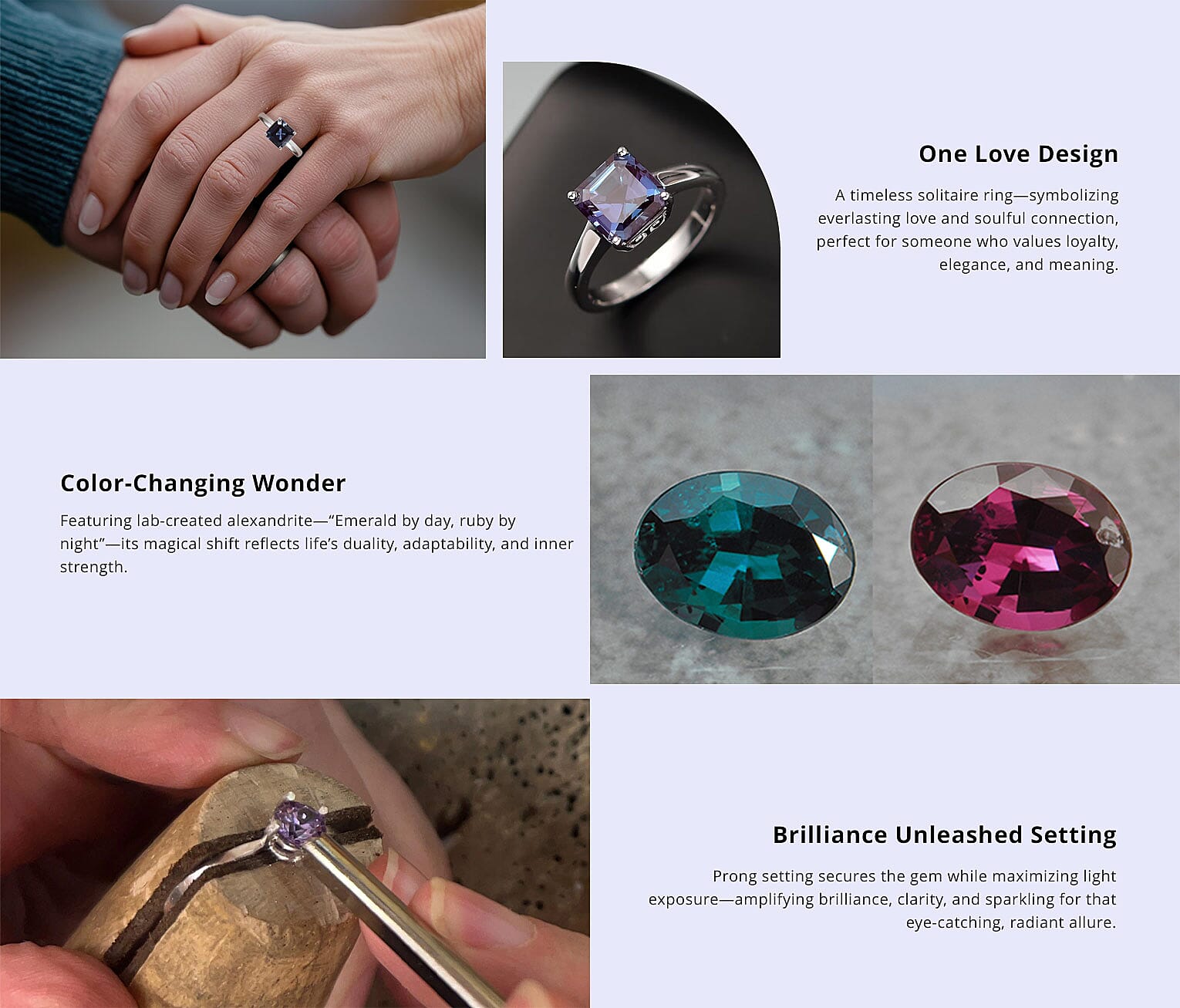 Certified & Appraised AAA Asscher Cut Luxuriant Lab Grown Alexandrite 2.95 ctw Solitaire Ring Banner