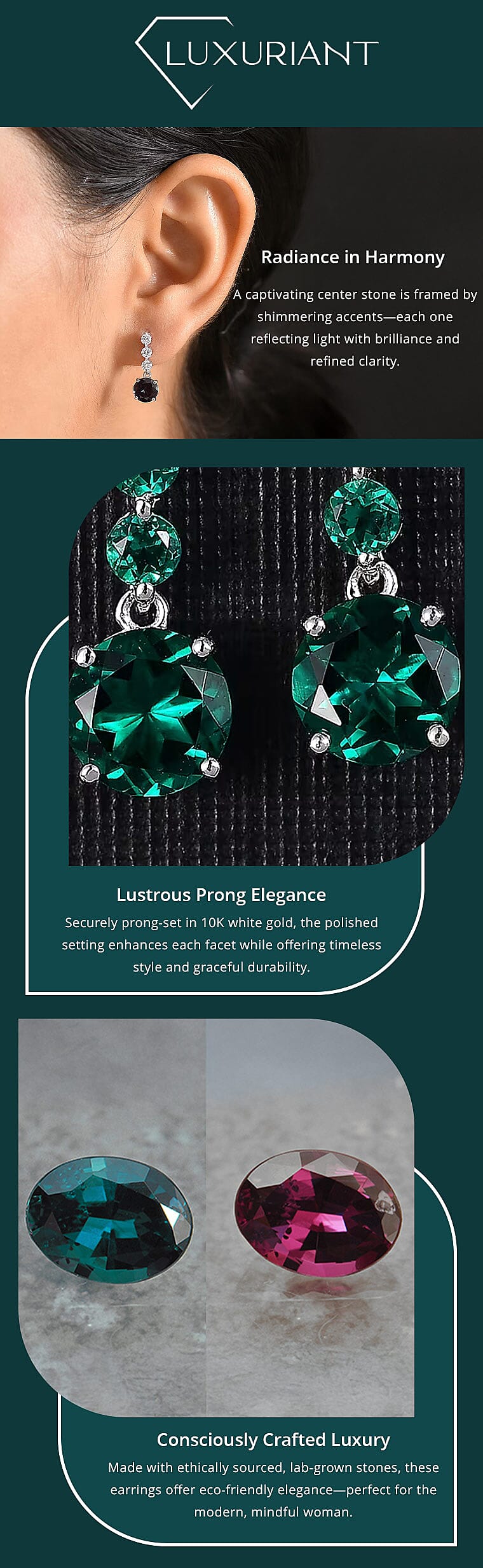 Certified & Appraised AAA Luxuriant Lab Grown Alexandrite and G-H SI Lab Grown Diamond Banner