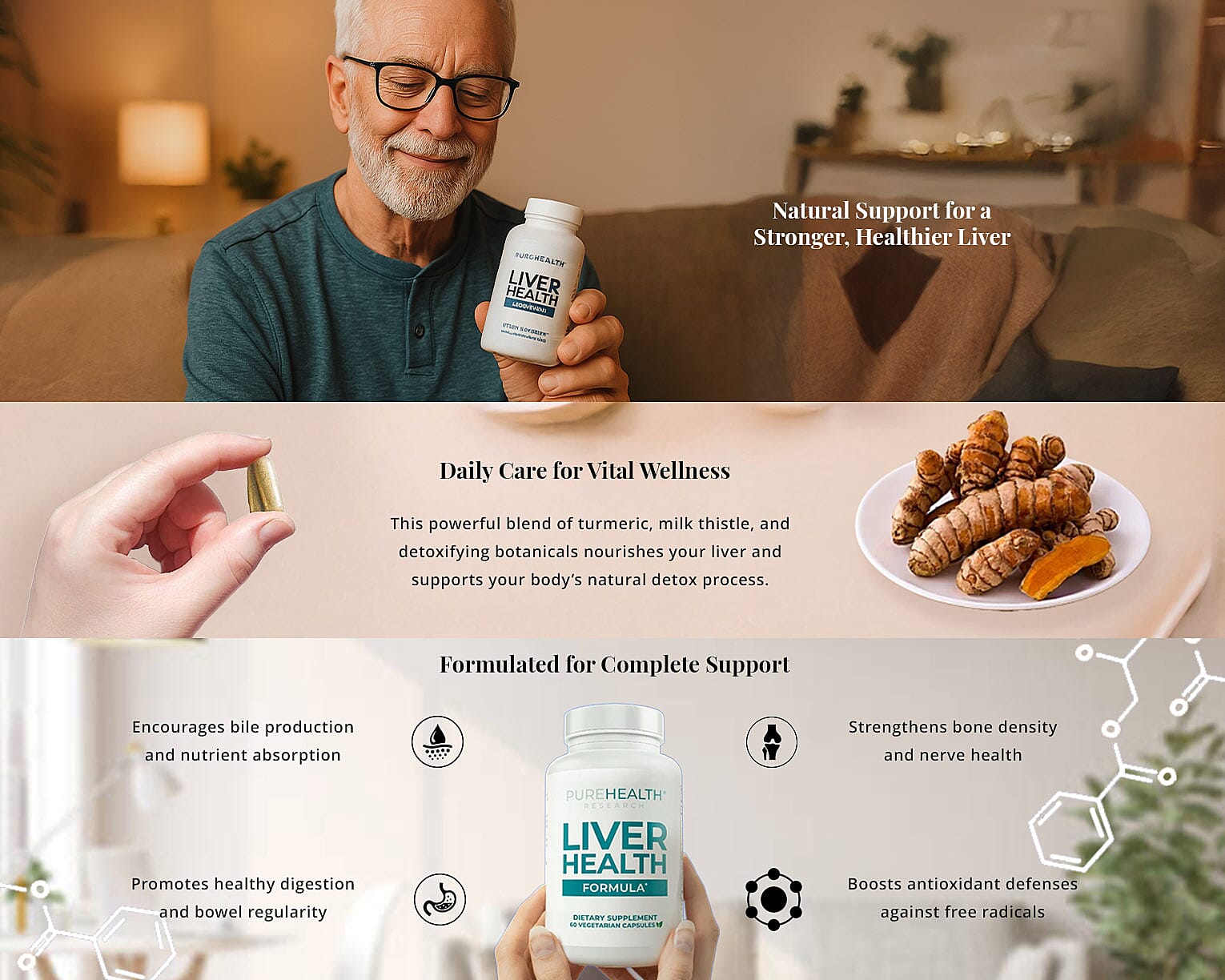 PureHealth Research Liver Health Dietary Supplement 60 Vegetarian Capsules Banner