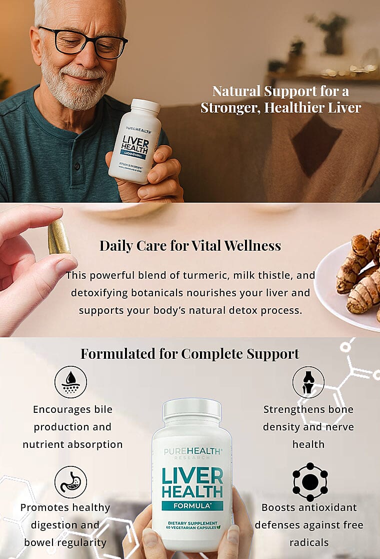 PureHealth Research Liver Health Dietary Supplement 60 Vegetarian Capsules Banner