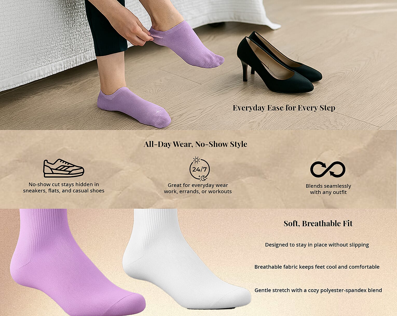 Mossimo 20 Pairs No Show Women's Socks - Pastel Multi Color (Sizes 4-10) Banner