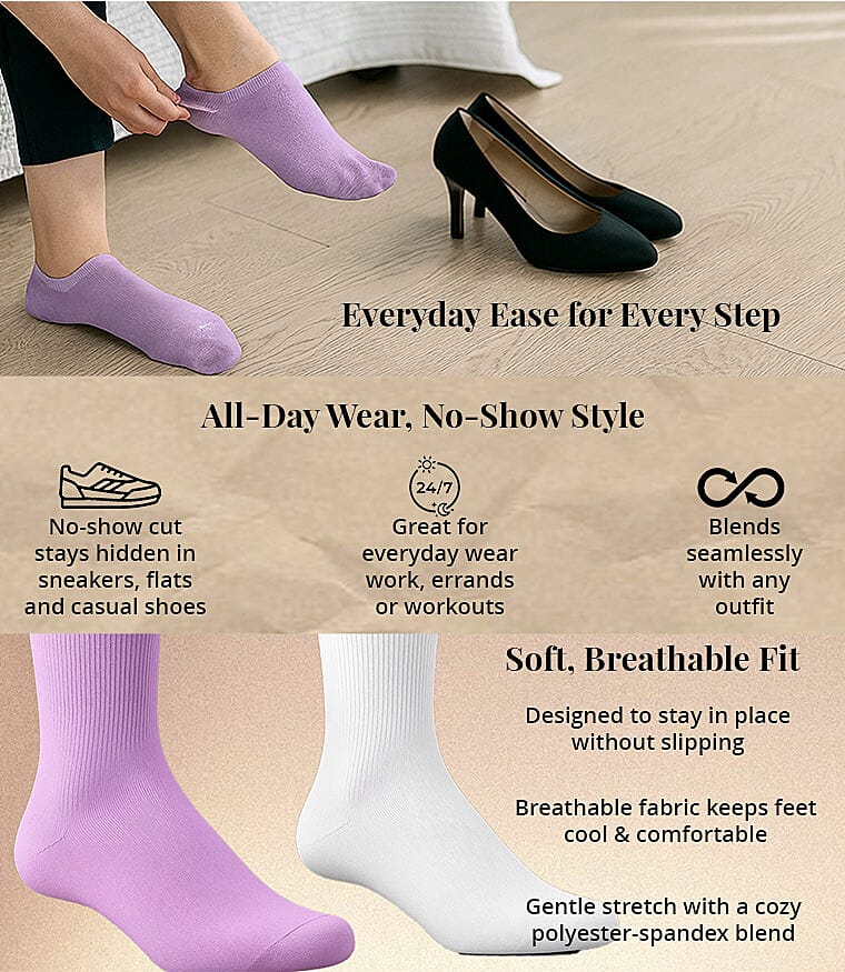 Mossimo 20 Pairs No Show Women's Socks - Pastel Multi Color (Sizes 4-10) Banner