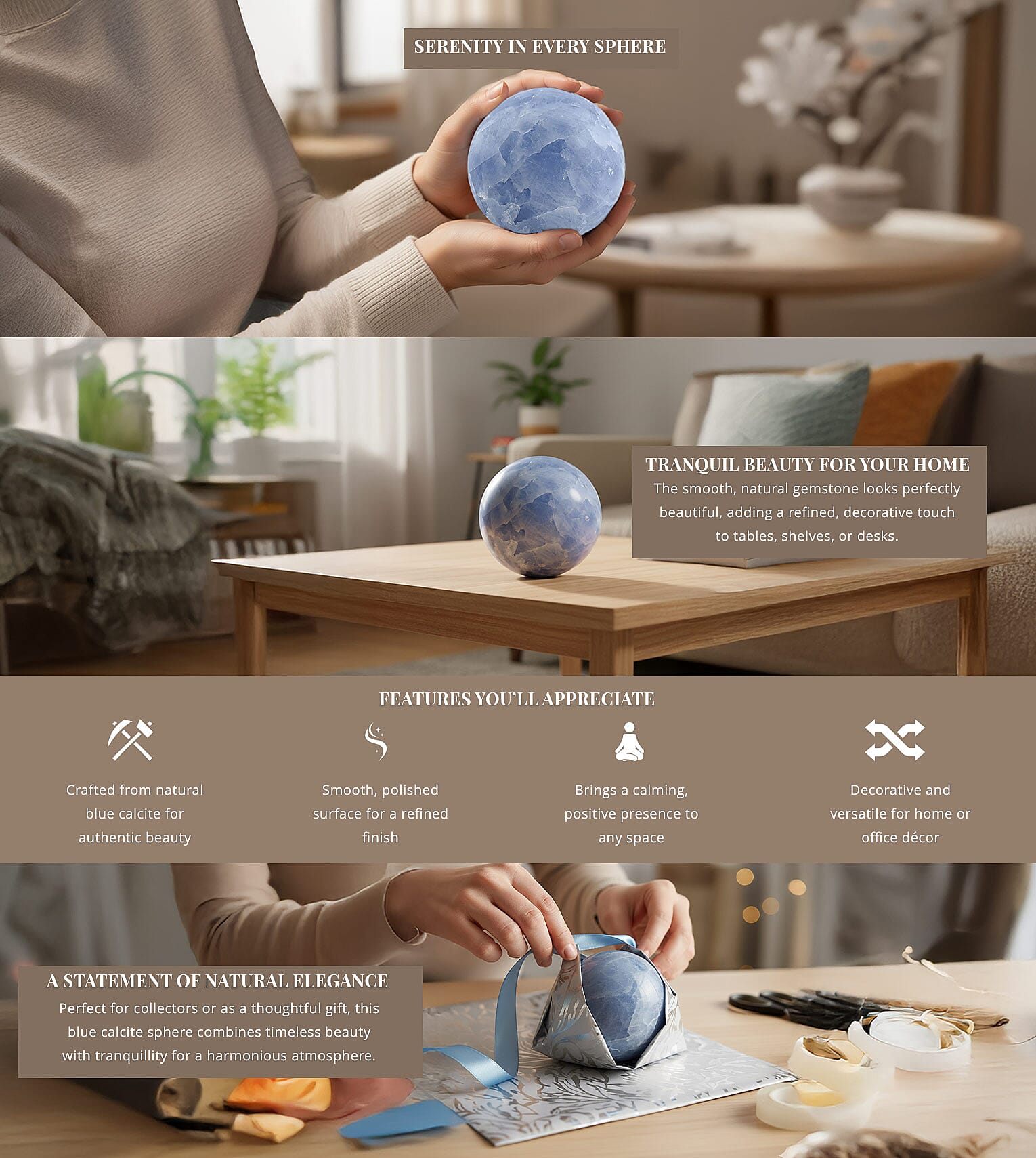 Calcite Blue Sphere -L Approx 2041ctw Banner