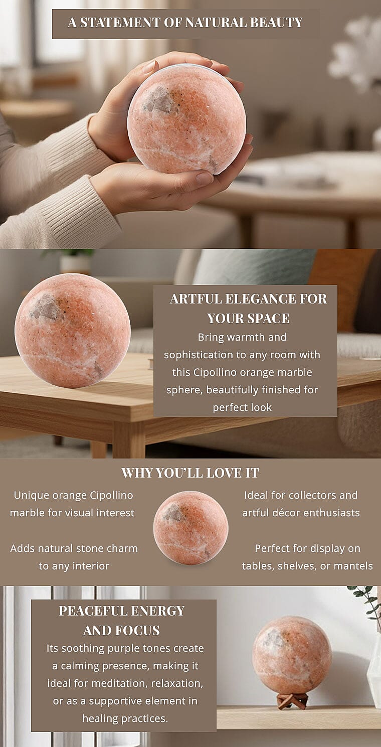 Cipollino Orange Sphere -L Approx 1360ctw Banner