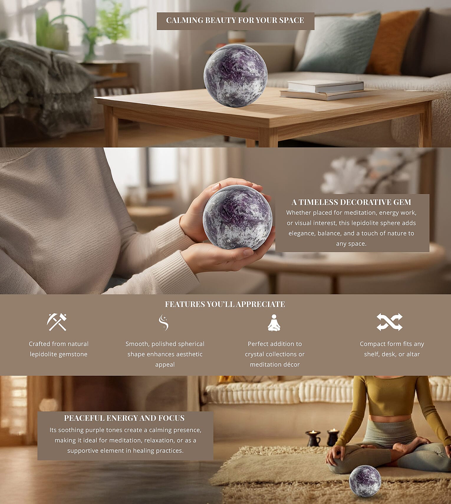 Lepidolite Sphere -M Approx 2494ctw Banner