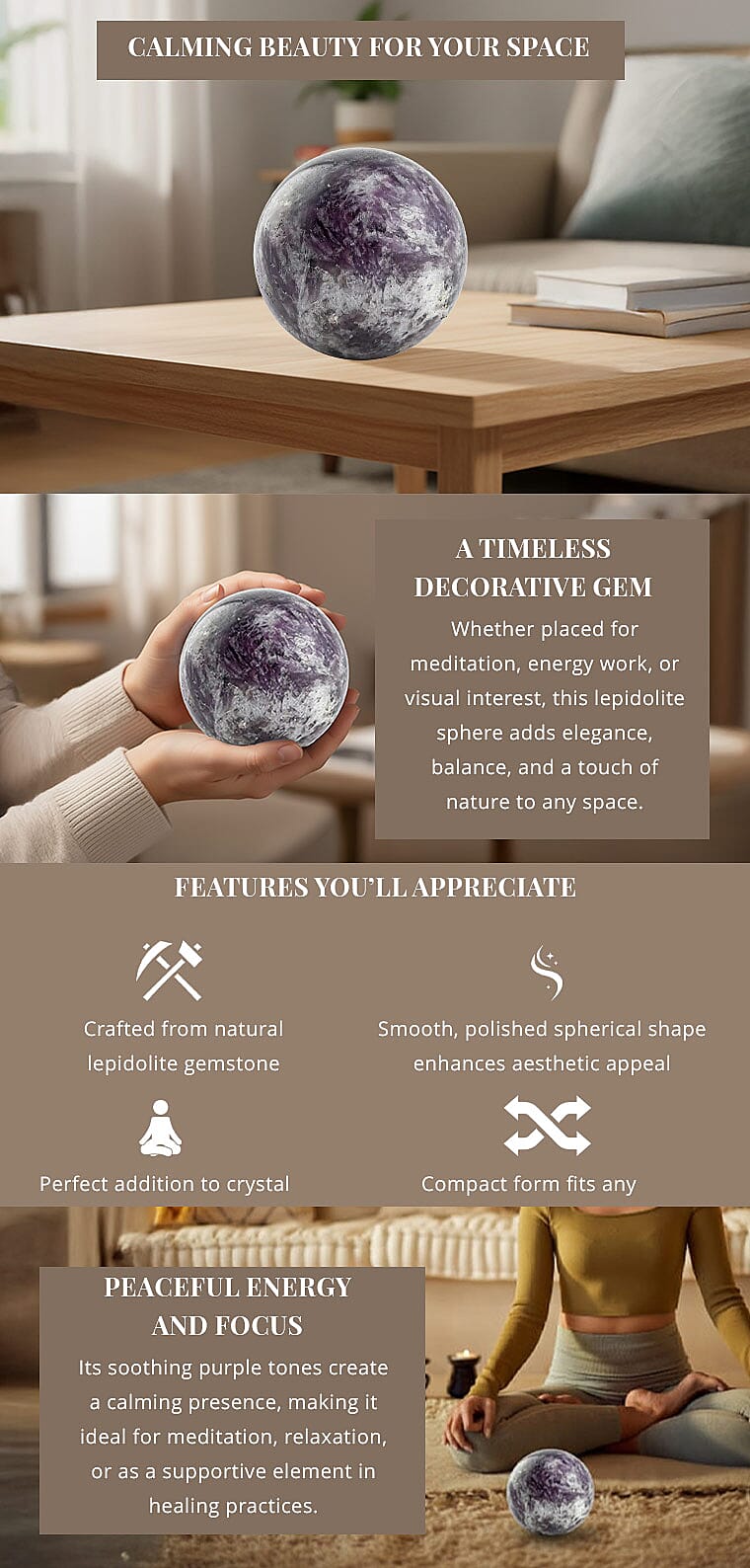 Lepidolite Sphere -M Approx 2494ctw Banner