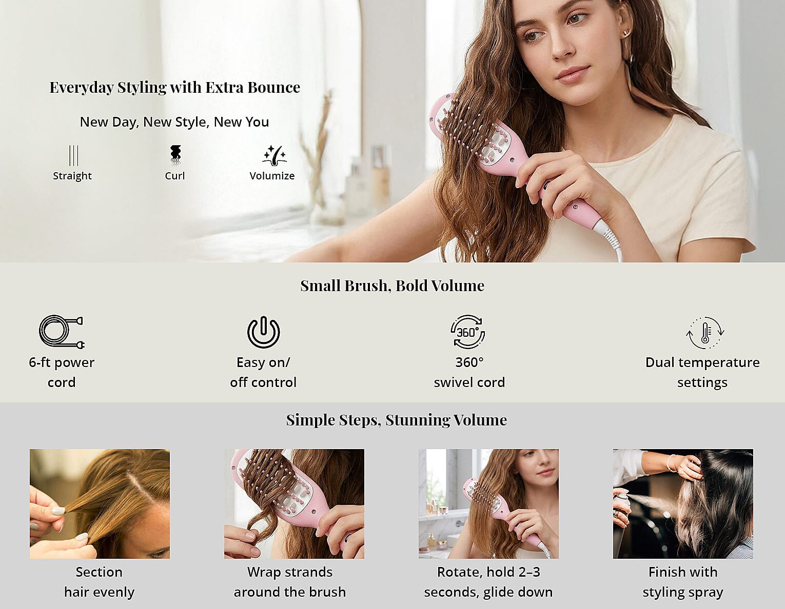 Closeout Vivitar Mini Heated Volumizing Hair Brush Banner