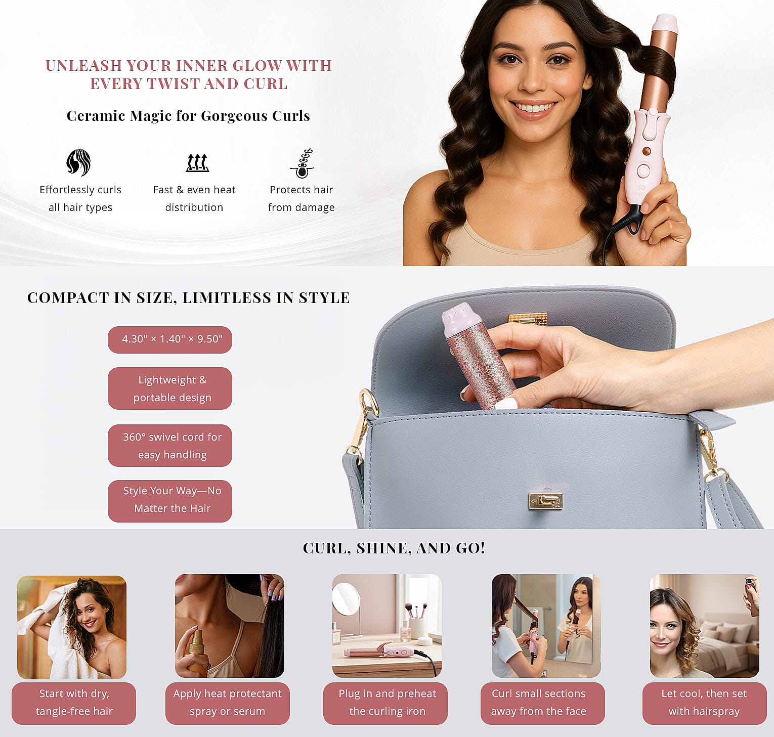 Closeout Vivitar Ceramic Mini Curling Iron Banner