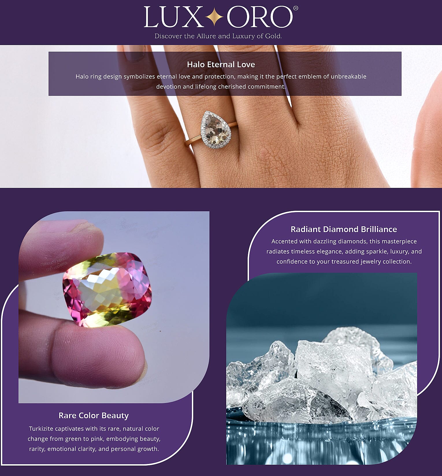 Certified & Appraised Luxoro AAA Turkizite and G-H I2 Diamond 2.44 ctw Ring in 14K Yellow Gold Banner