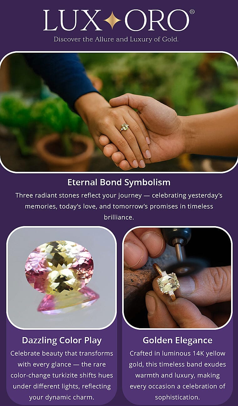 Certified & Appraised Luxoro AAA Turkizite and G-H I2 Diamond 3.59 ctw Ring in 14K Yellow Gold Banner