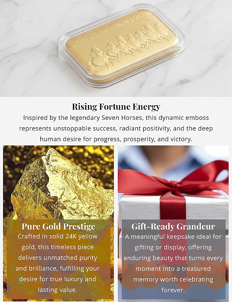 Doorbuster 24K Golden Blessing - Seven Horses Emboss Sheet 31x45.5mm 10mg (Del. in 7-10 Days) Banner