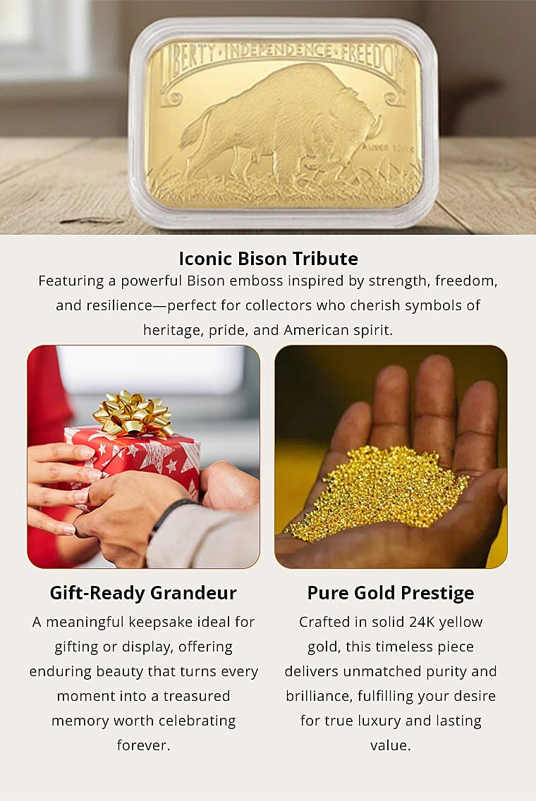 Doorbuster 24K Golden Bison Tribute Emboss Sheet 31x45.5mm 10mg Banner