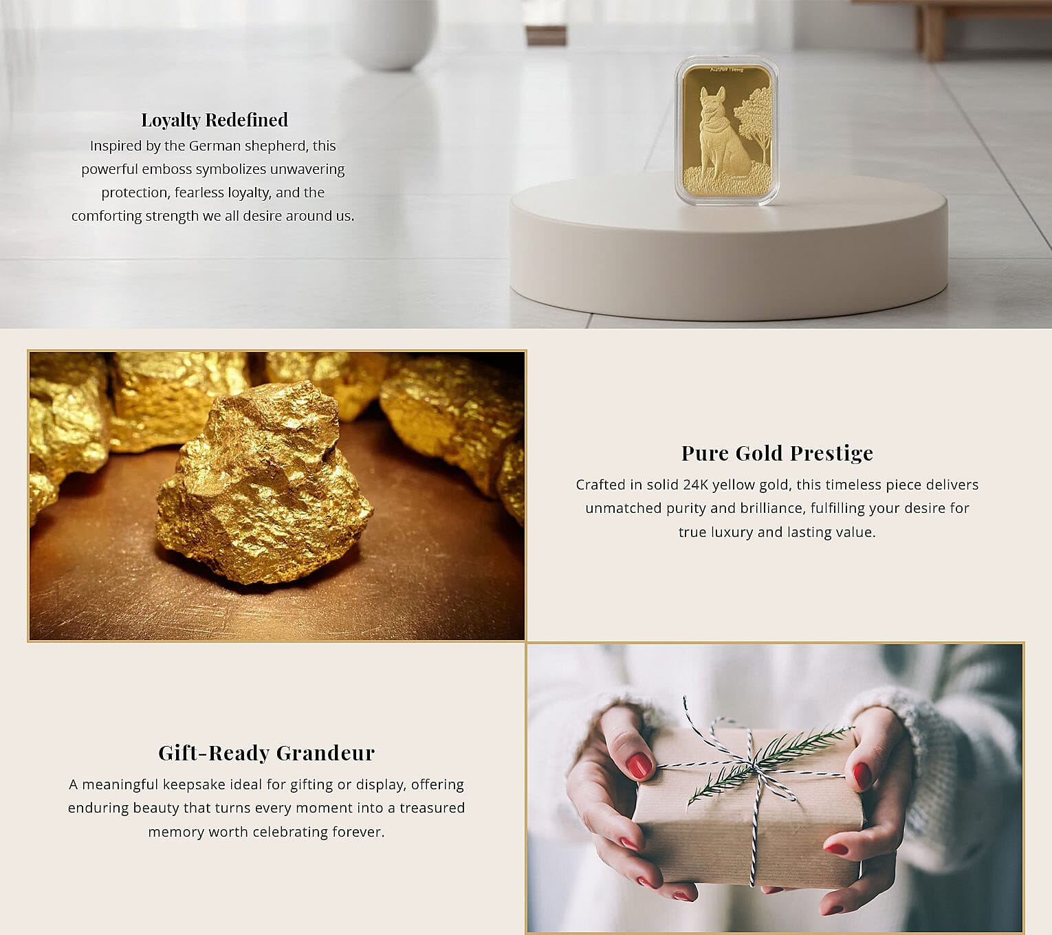 Doorbuster 24K Golden Guardian German Shepherd Emboss Sheet 31x45.5mm 10mg (Del. in 7-10 Days) Banner