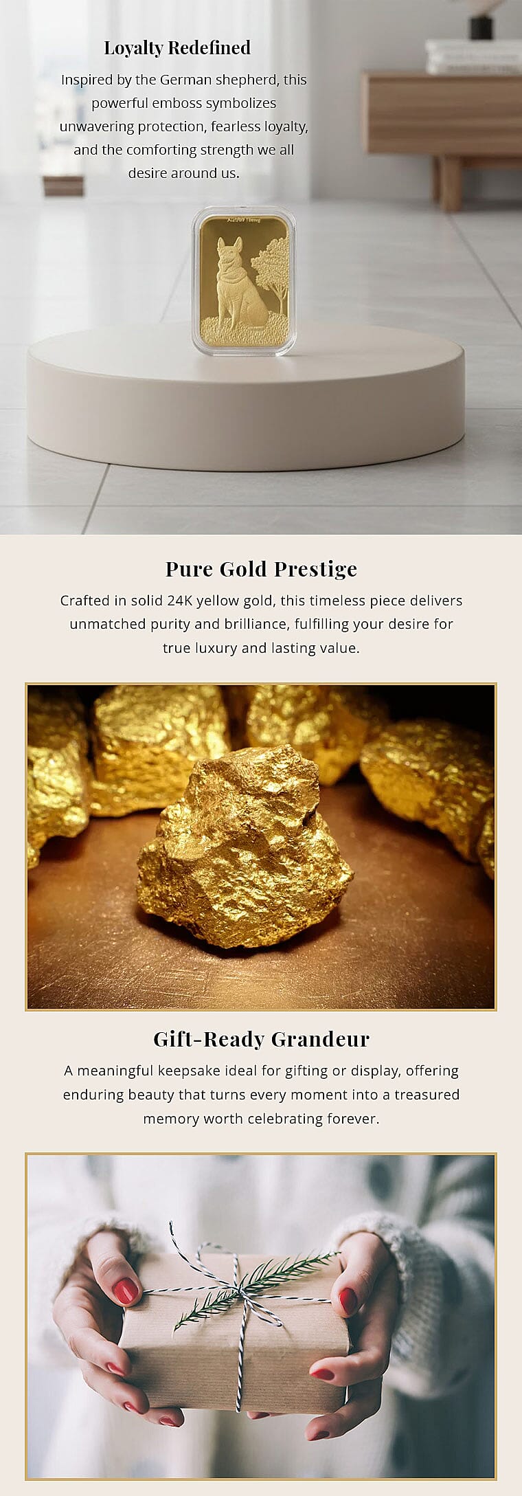 Doorbuster 24K Golden Guardian German Shepherd Emboss Sheet 31x45.5mm 10mg (Del. in 7-10 Days) Banner