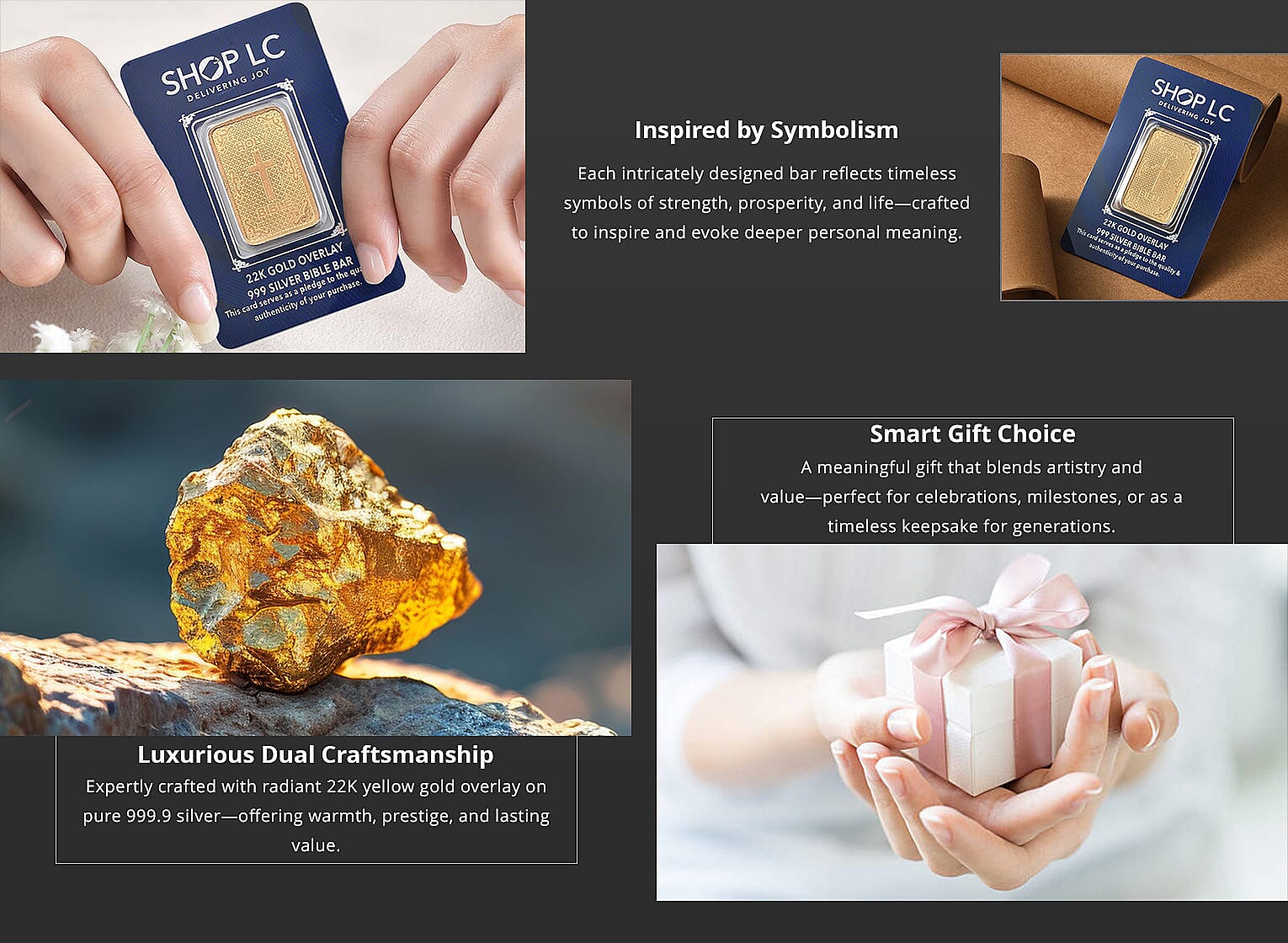 22K Gold Over 999.9 Fine Silver Holy Bible Bar Banner