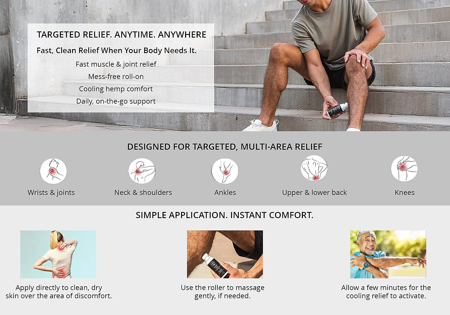 CBD For Life 3oz Colling Pain Relief Roll On Banner