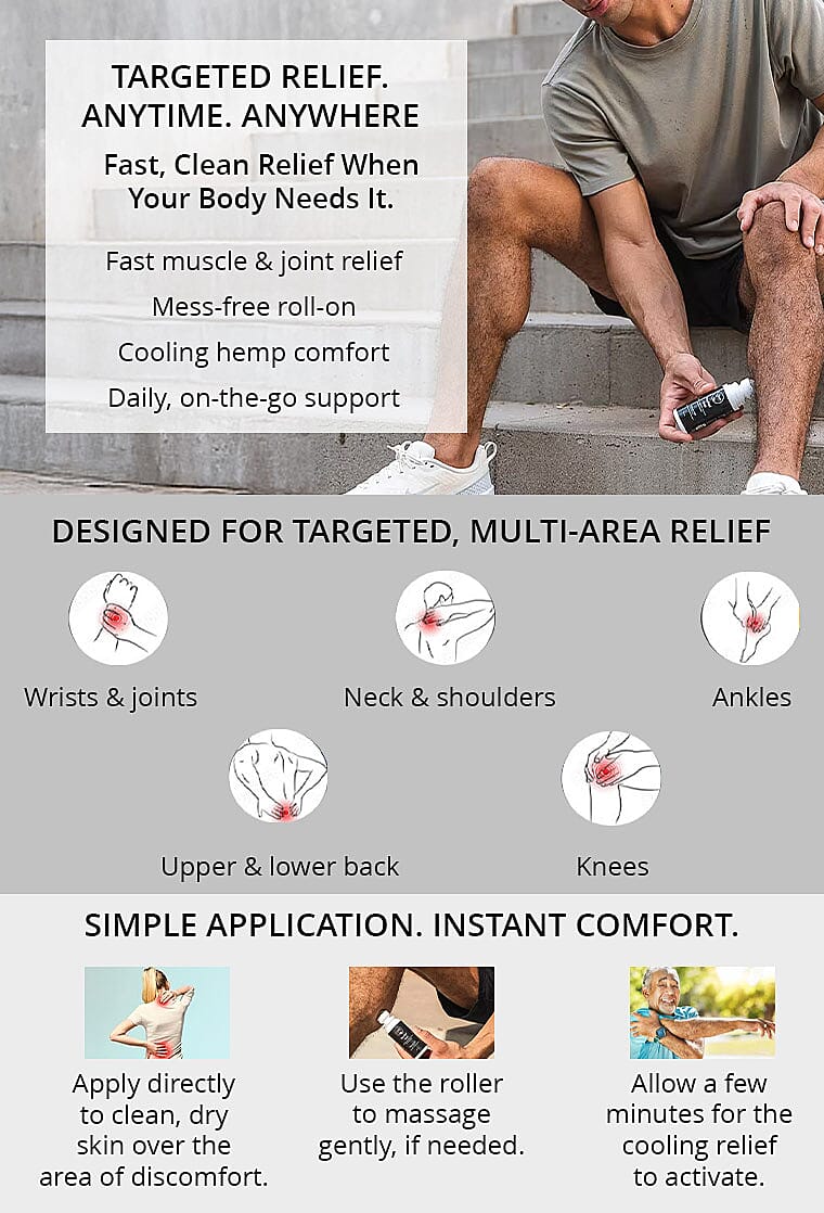 CBD For Life 3oz Colling Pain Relief Roll On Banner