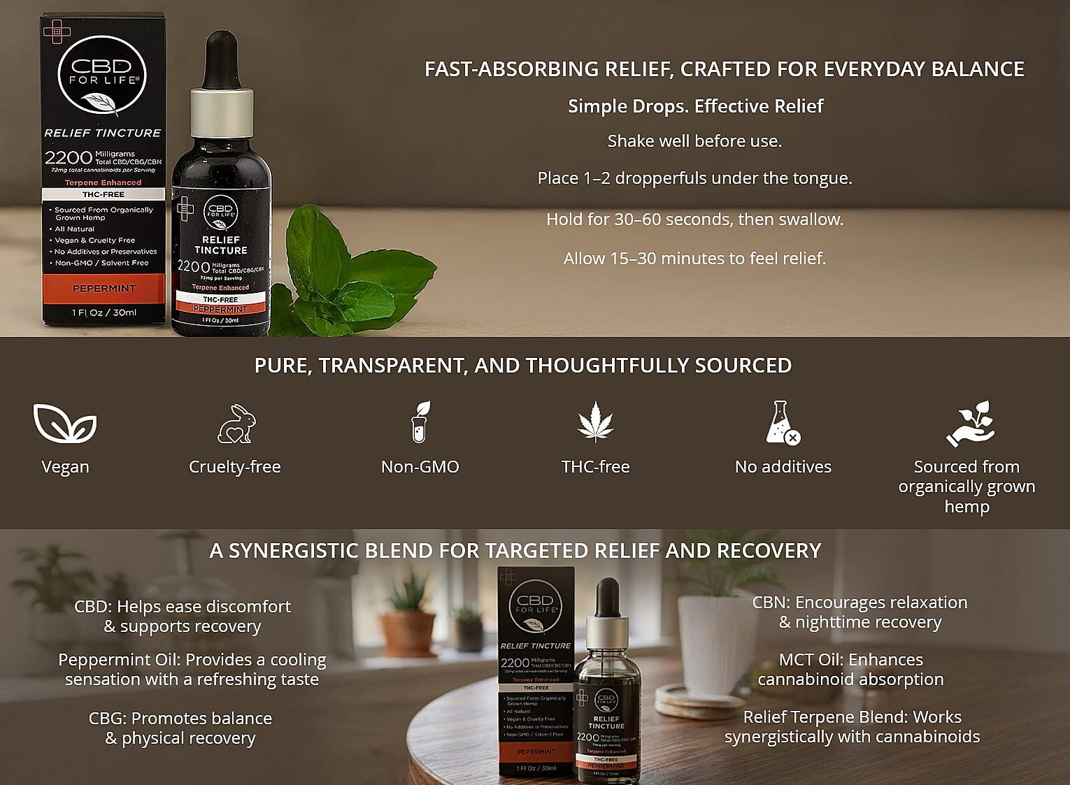 CBD For Life Pain Relief Tincture Banner