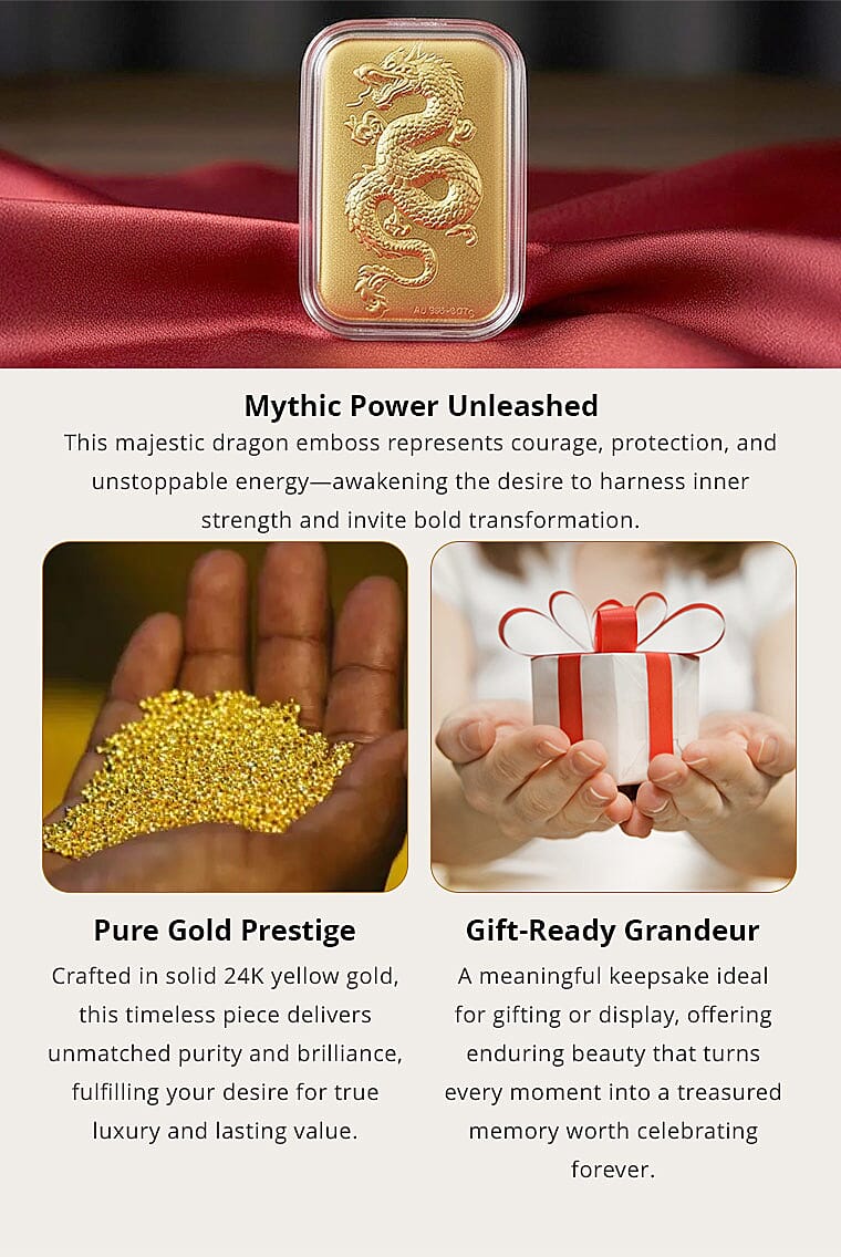 24K Yellow Gold Dragon Embossed Sheet 10mg Banner