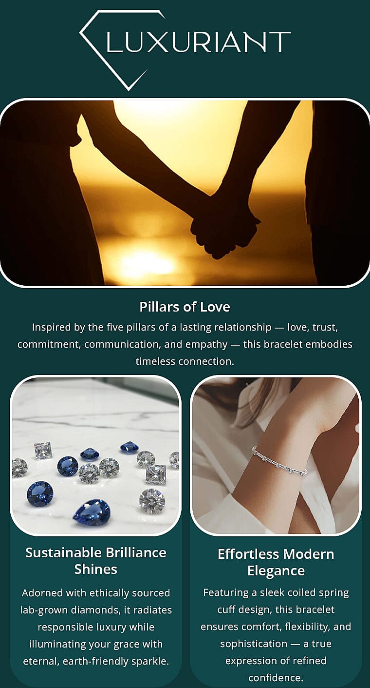 Luxuriant Lab Grown Diamond EF-VS 1.25 ctw Coiled Spring Cuff Bracelet in 10K White Gold (7.25 In) Banner