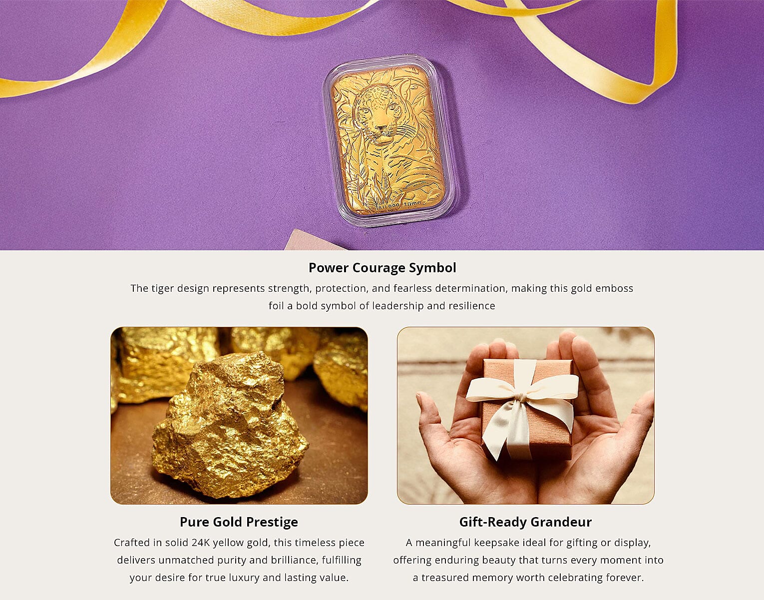 24K Yellow Golden Regal Tiger Emboss Sheet 10mg (Del. in 10-12 Days) Banner