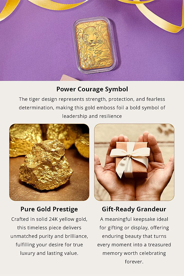 24K Yellow Golden Regal Tiger Emboss Sheet 10mg (Del. in 10-12 Days) Banner