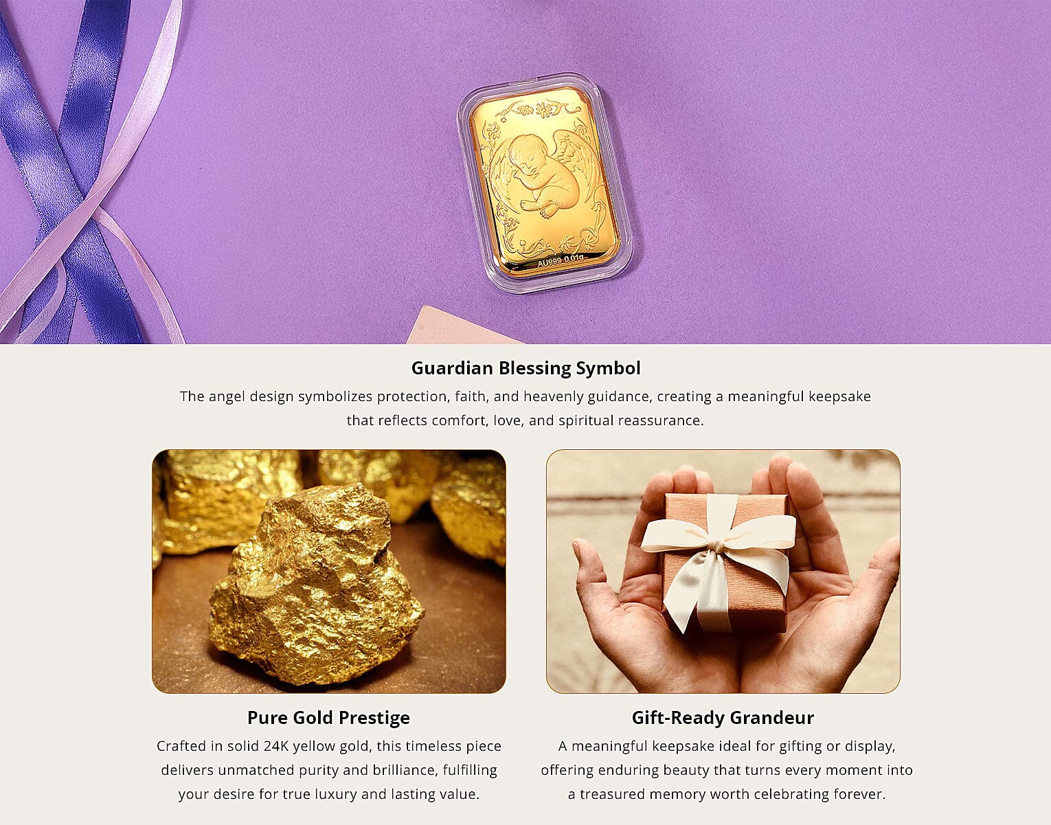 24K Yellow Gold Angel Dreams Embossed Sheet 10mg Banner