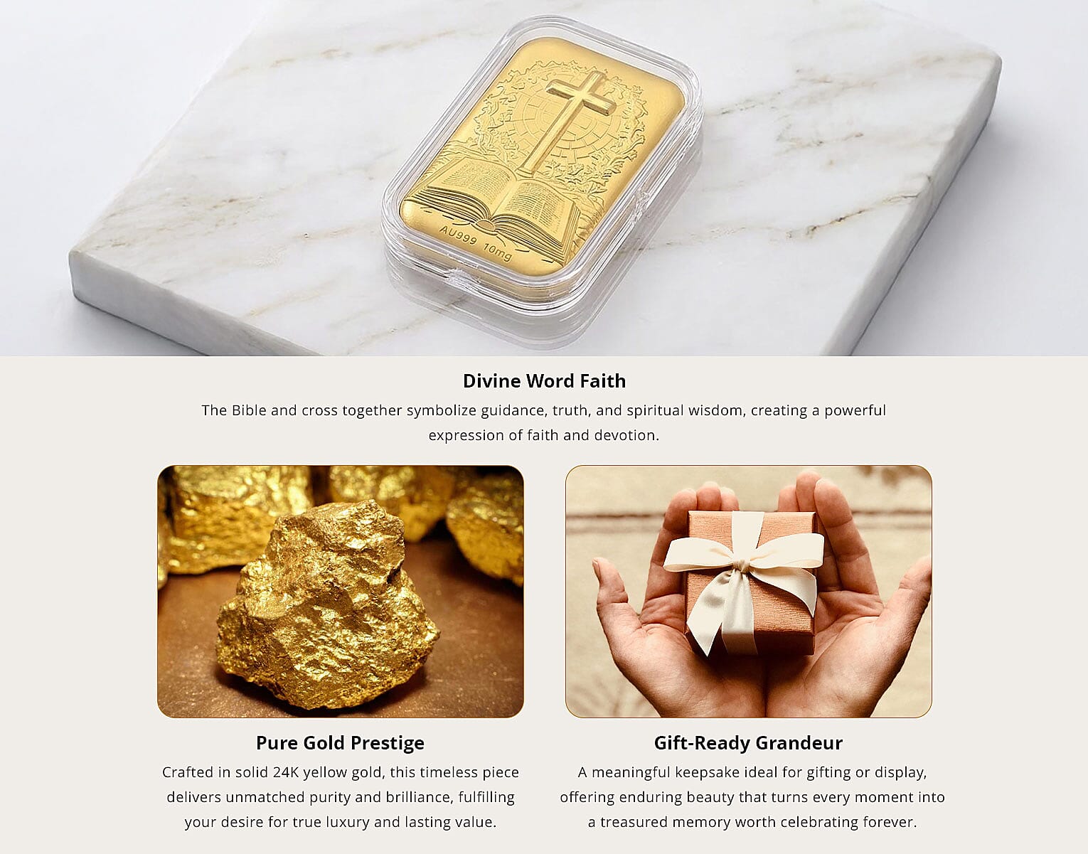 Bible & Cross 24k Gold Embossed Sheet 10mg Banner