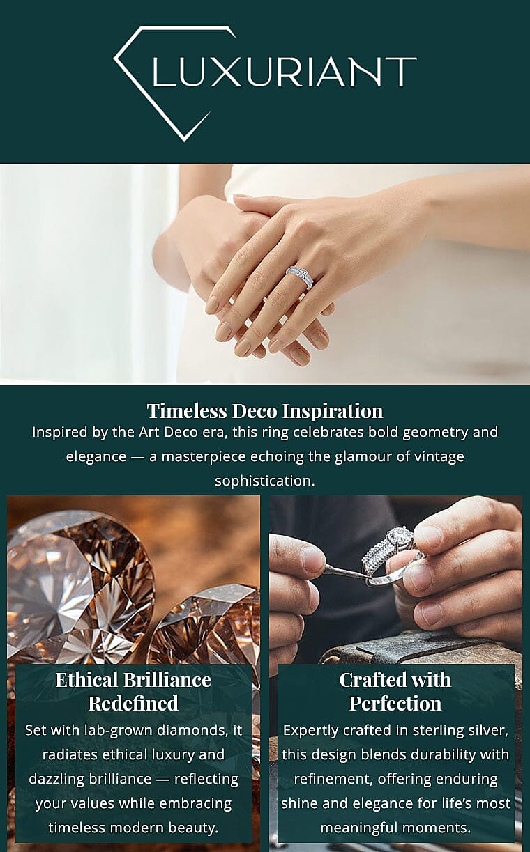 Luxuriant Lab Grown Diamond G SI 1.50 ctw Ring in Rhodium Over Sterling Silver Banner