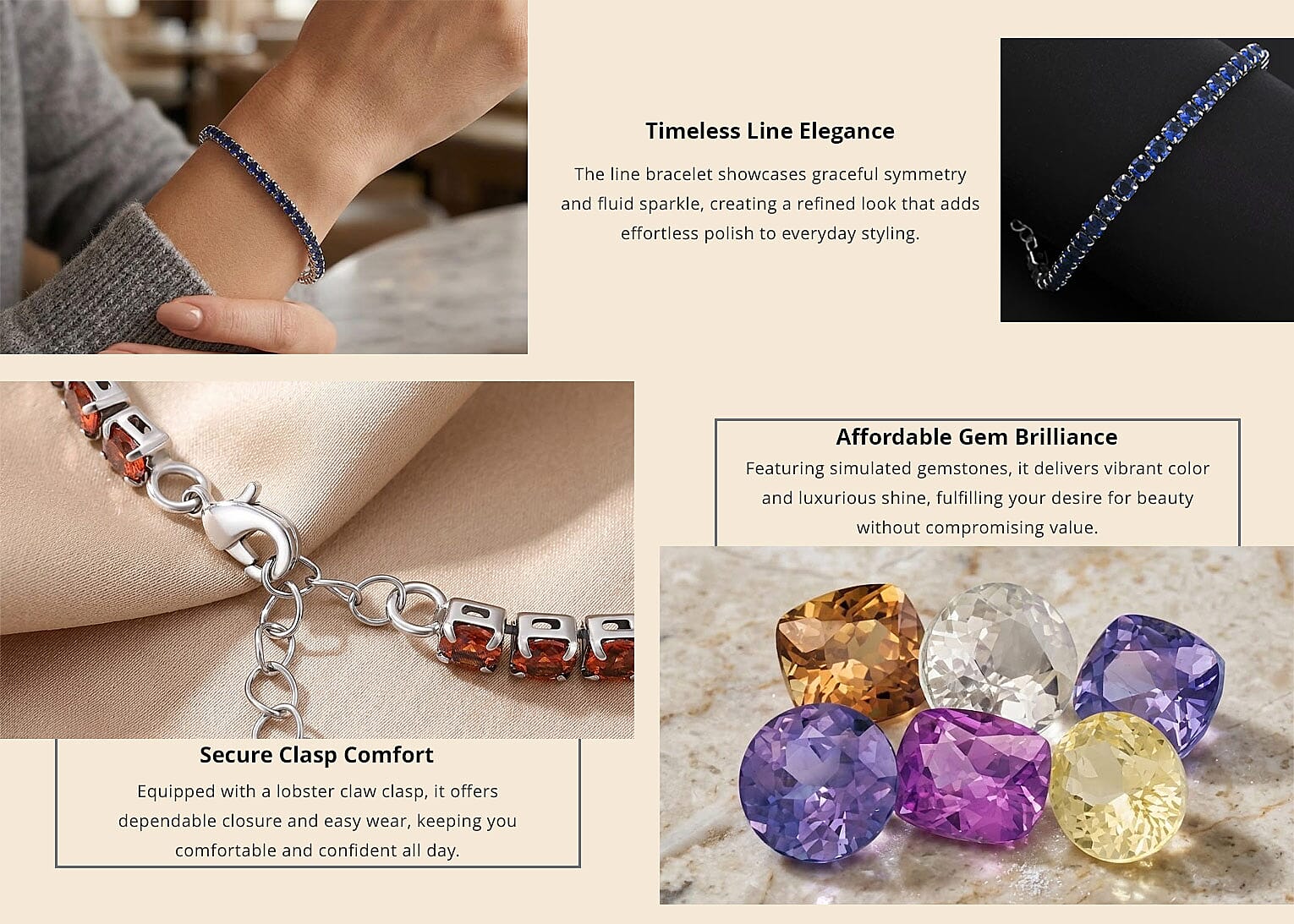 Simulated Ceylon Blue Sapphire Bracelet in Silvertone (7.50 In) 9.65 ctw Banner