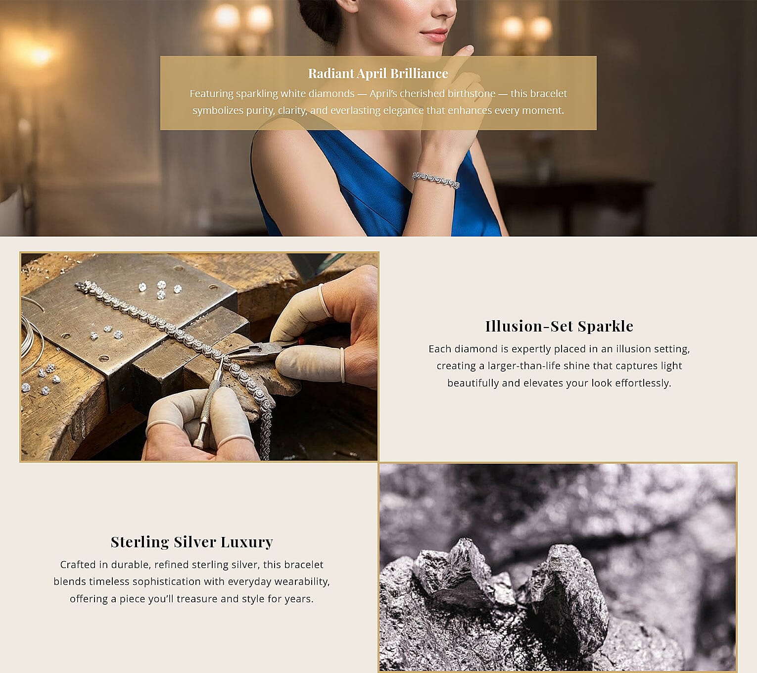 White Diamond 1.00 ctw Bracelet in Sterling Silver (7.25 In) Banner