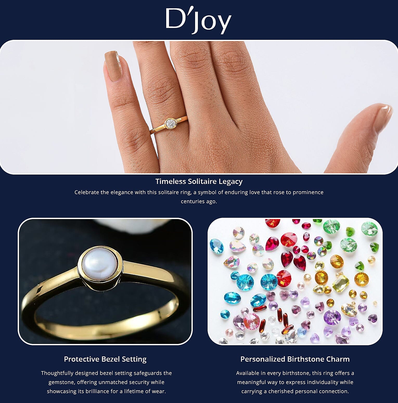 Luxuriant Lab Grown Diamond G-H SI 0.25 ctw Solitaire Ring in 18K Vermeil Yellow Gold Over Sterling Silver Banner