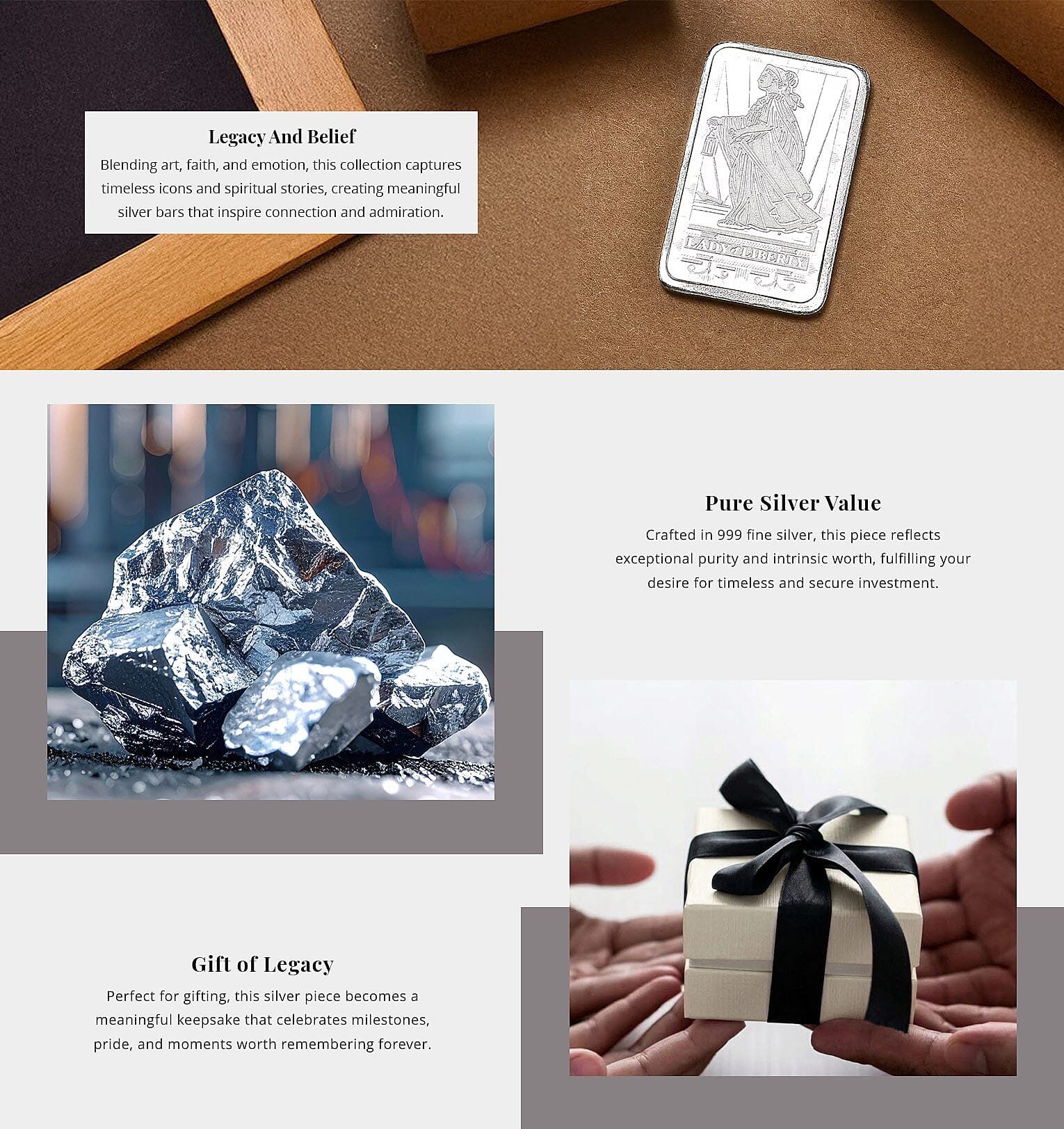 999 Fine Silver Lady & Liberty Embossed Bar 10 Grams Banner