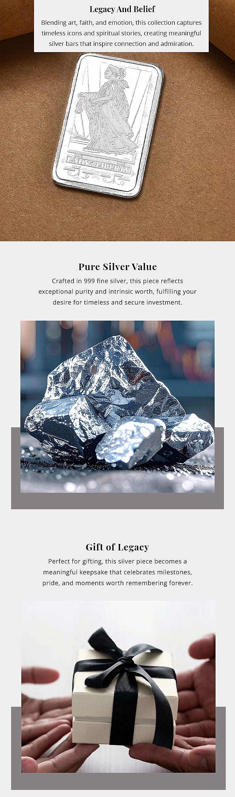 999 Fine Silver Lady & Liberty Embossed Bar 10 Grams Banner