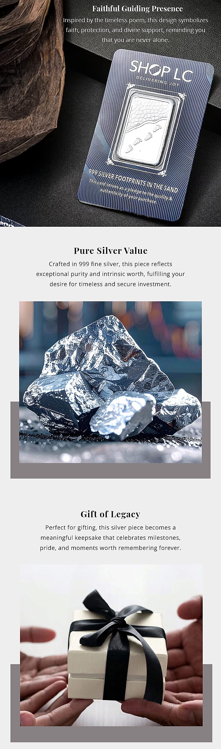 999 Fine Silver Footprints In The Sand Bar (5 g) Banner