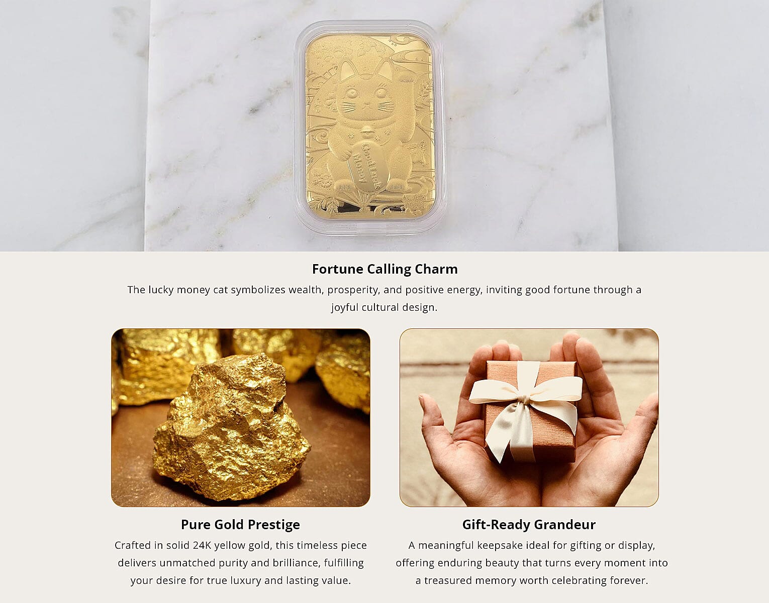 Lucy Money Cat 24k Gold Embossed Sheet 10mg Banner
