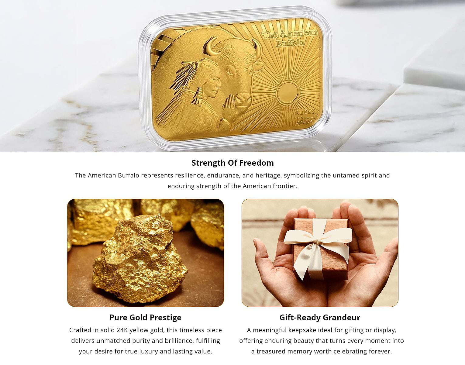 American Buffalo 24k Gold Embossed Sheet 10mg Banner