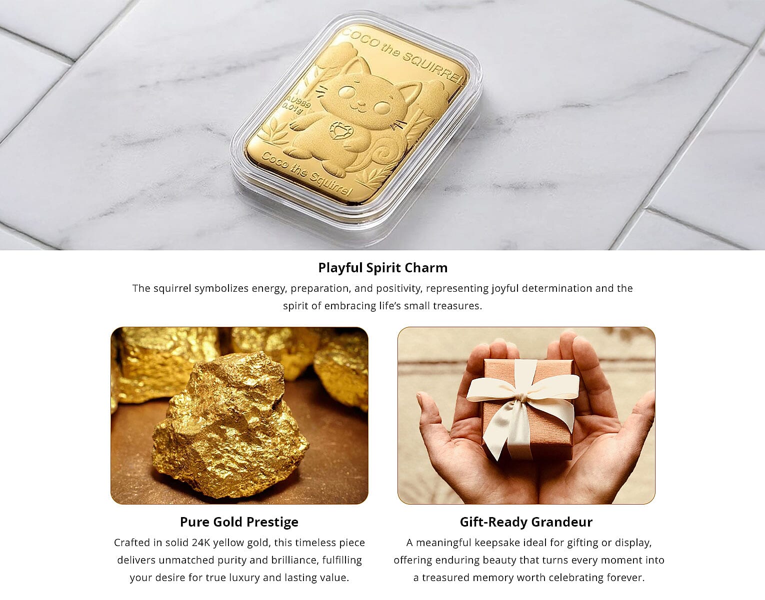 Coco Squirrel 24k Gold Embossed Sheet 10mg Banner