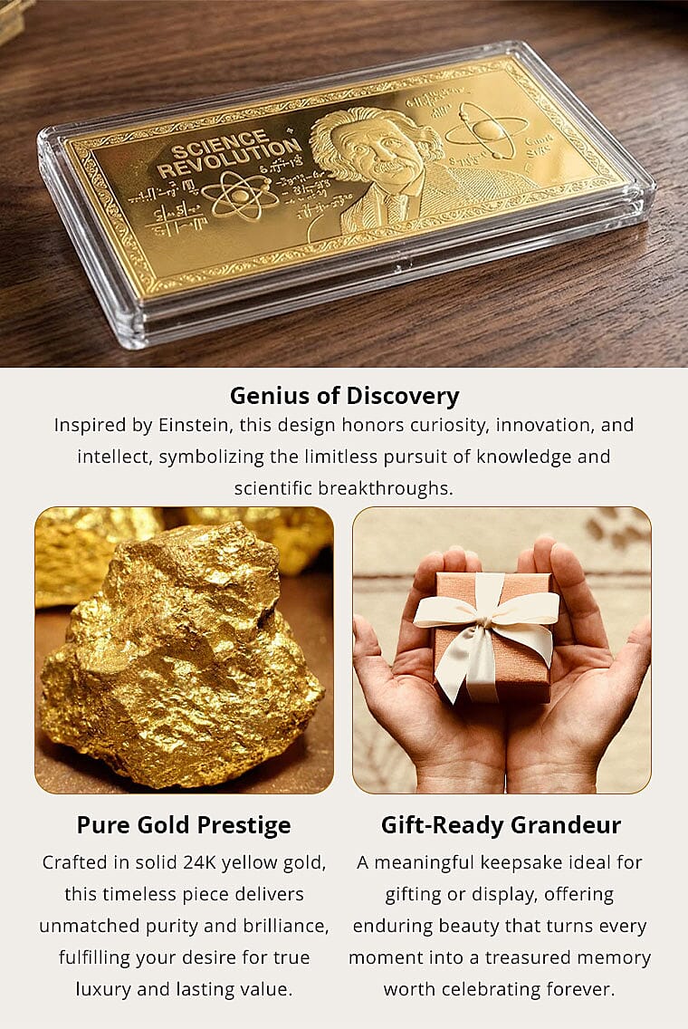 24K Gold Scientific Revolution Tribute – Spirit of Scientific Discovery Embossed Sheet (155x75mm) 100mg Banner