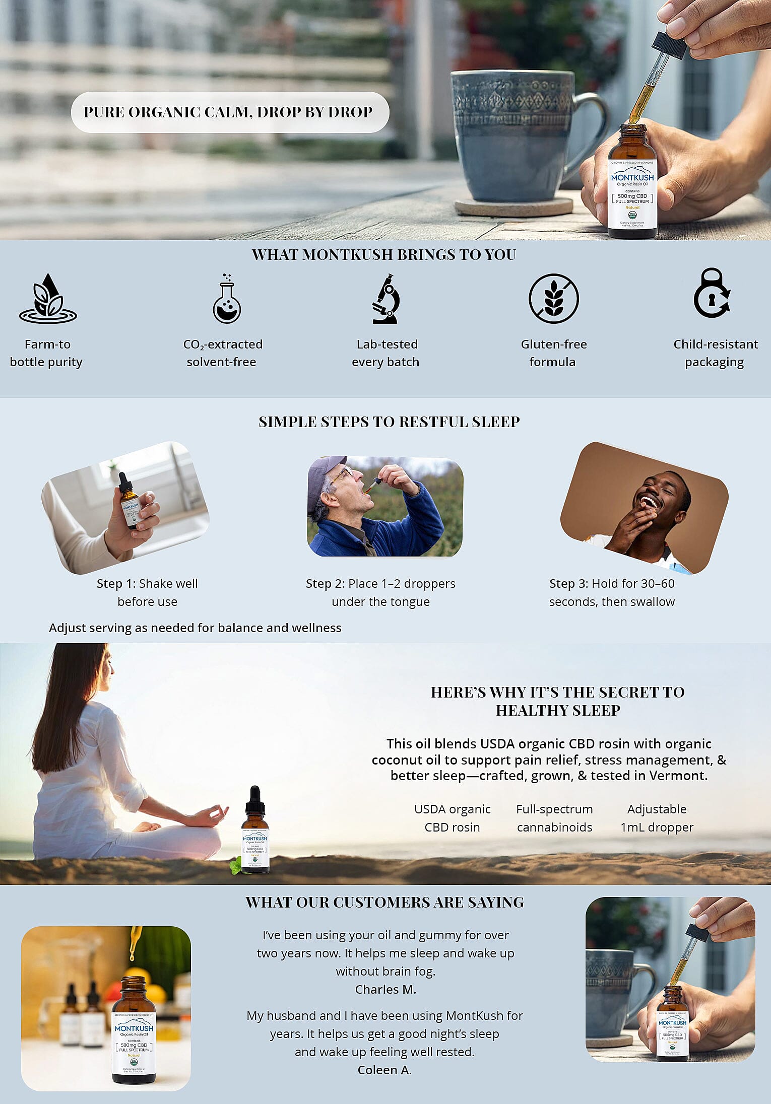 MontKush USDA Organic Natural 500mg CBD Rosin Oil (1oz) Banner