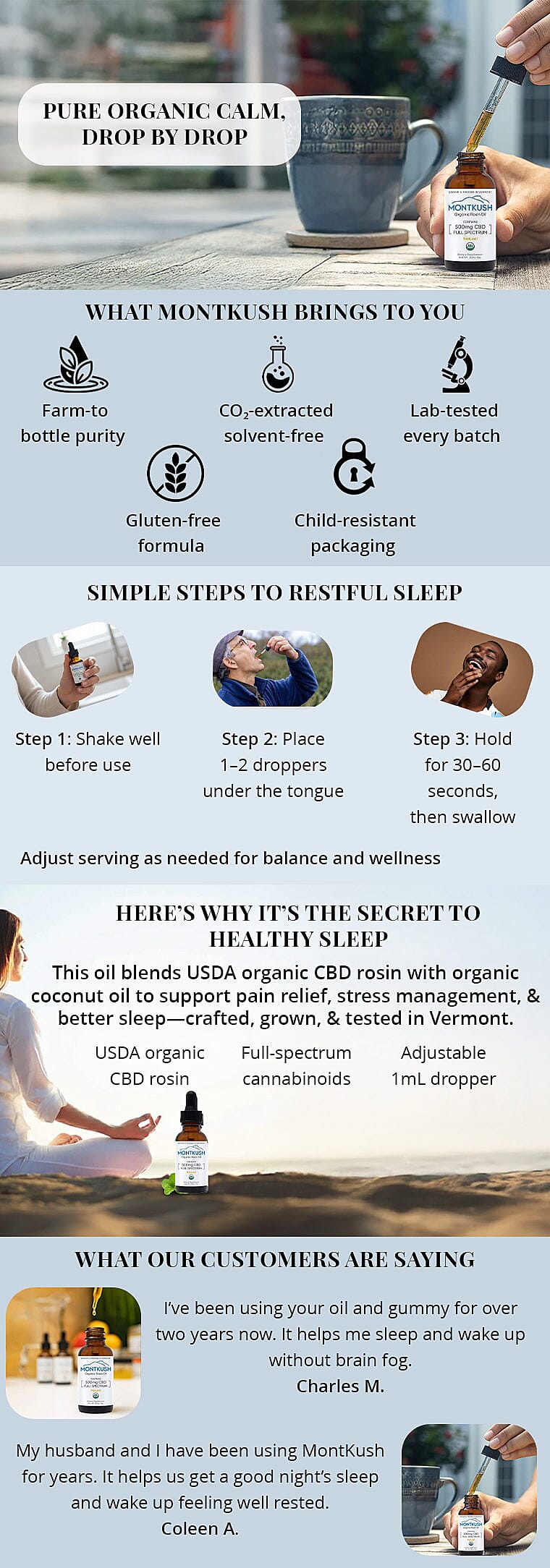 MontKush USDA Organic Natural 500mg CBD Rosin Oil (1oz) Banner