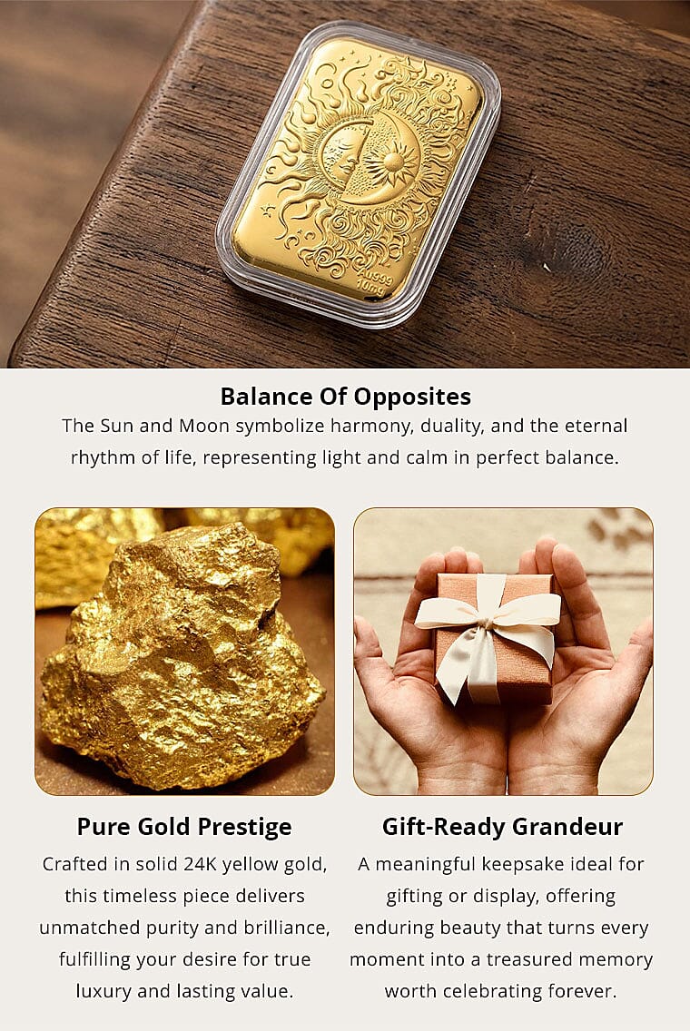24K Golden Celestial Sun and Moon Emboss Sheet 10mg Banner