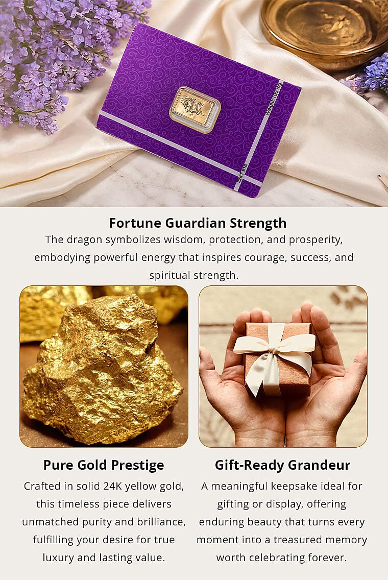 22K Yellow Gold Dragon Embossed Sheet 100mg Banner