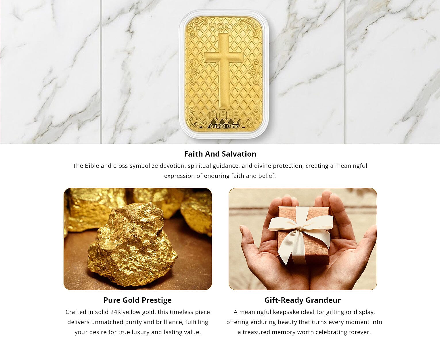 Bible Cross 24k Gold Embossed Sheet 10mg Banner