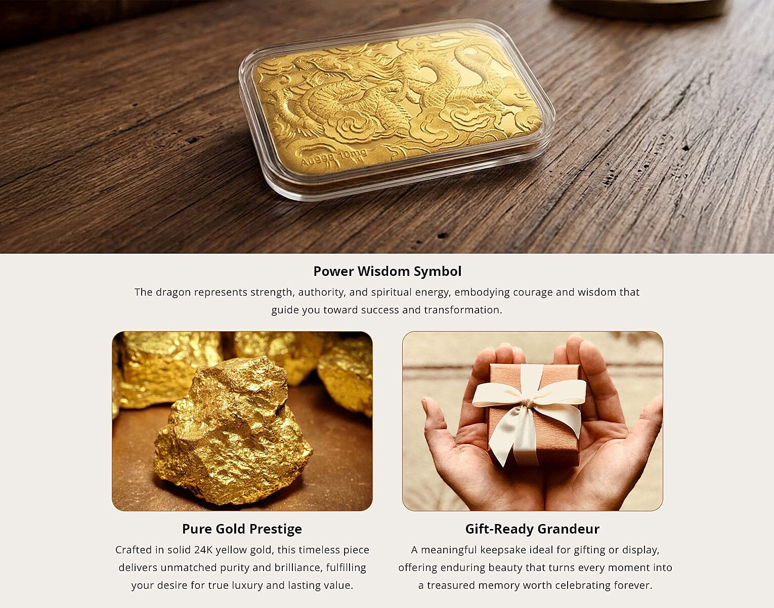 24K Golden Dragon Embossed Sheet (41x26mm) 10mg Banner