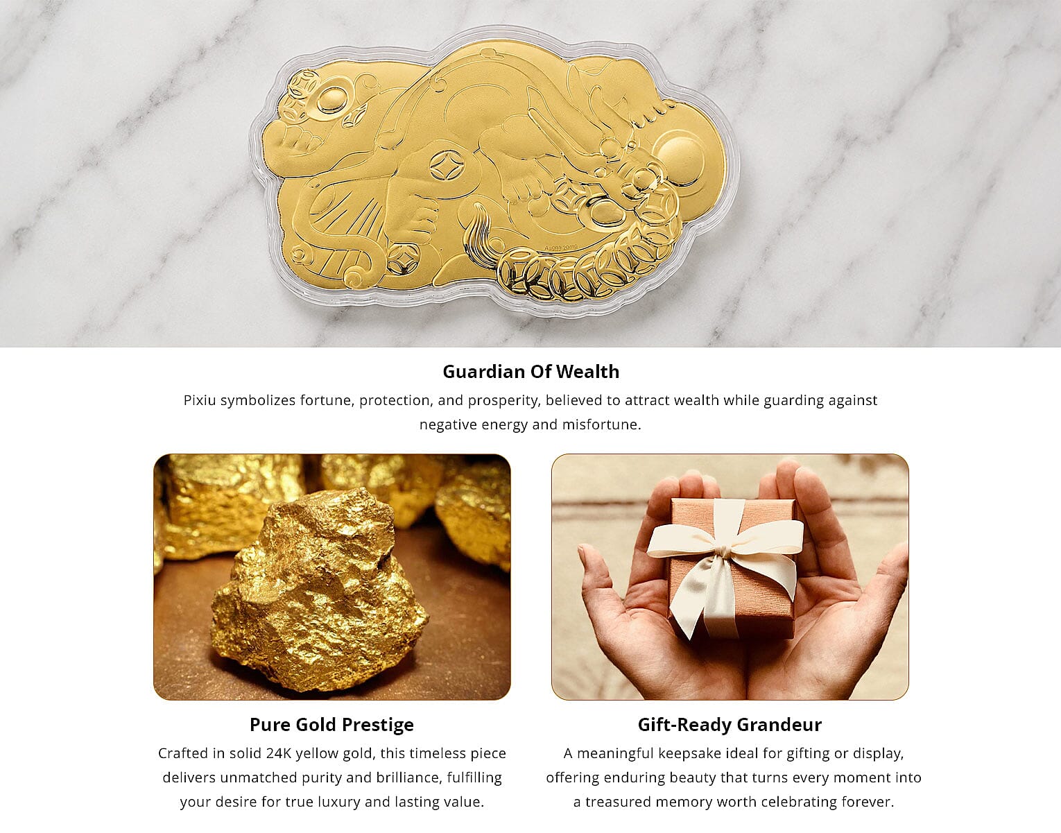 24K Yellow Golden Pixiu Emboss Sheet 20mg Banner