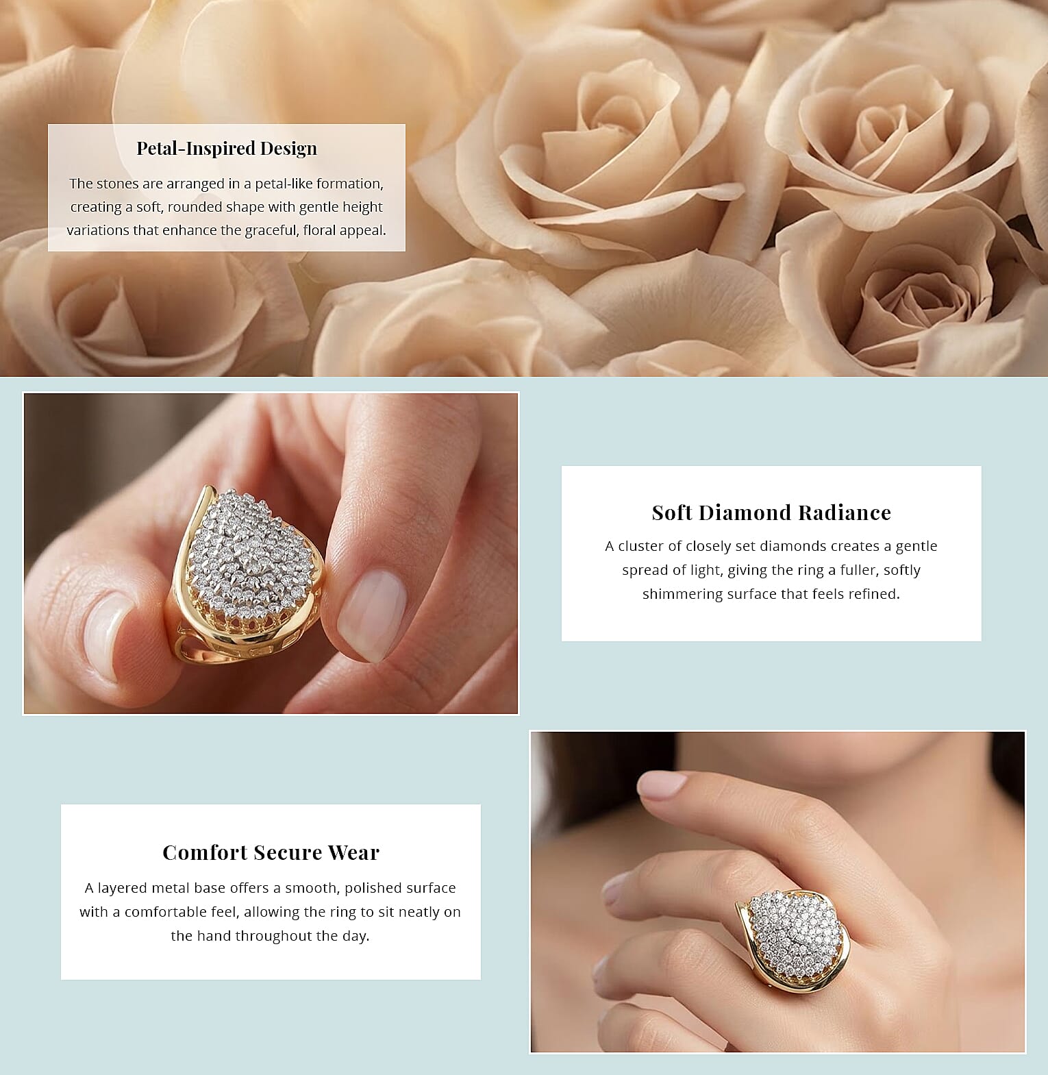 NY Closeout Diamond I2-I3 1.00 ctw Ring in 14K Yellow Gold Over and Sterling Silver Banner