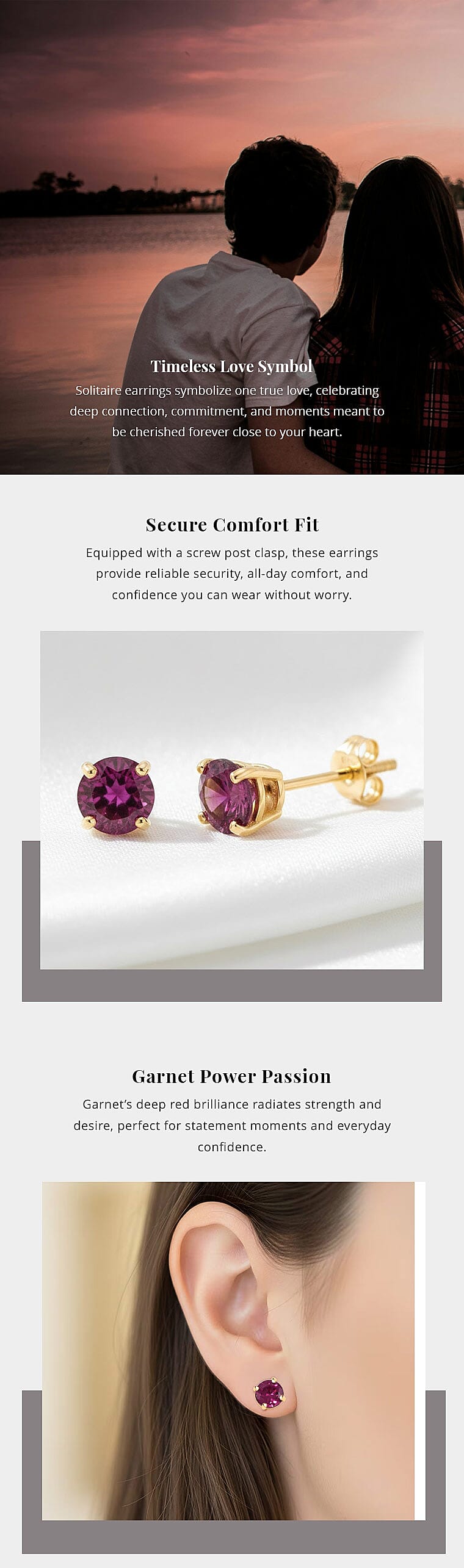 Doorbuster AAA Radiant Ember Garnet 1.20 ctw Screw Post Earrings in 14K Yellow Gold Banner