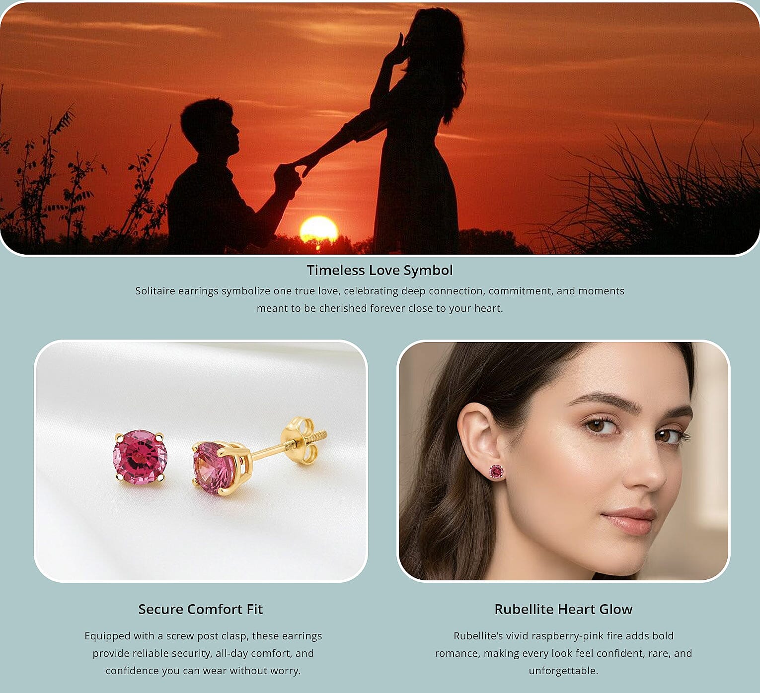 Doorbuster AAA Ouro Fino Rubellite 1.00 ctw Screw Post Earrings in 14K Yellow Gold Banner